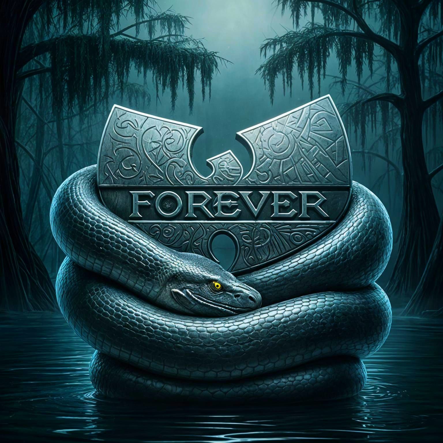 Platinum Wu-Tang Logo with Anaconda in Swamp