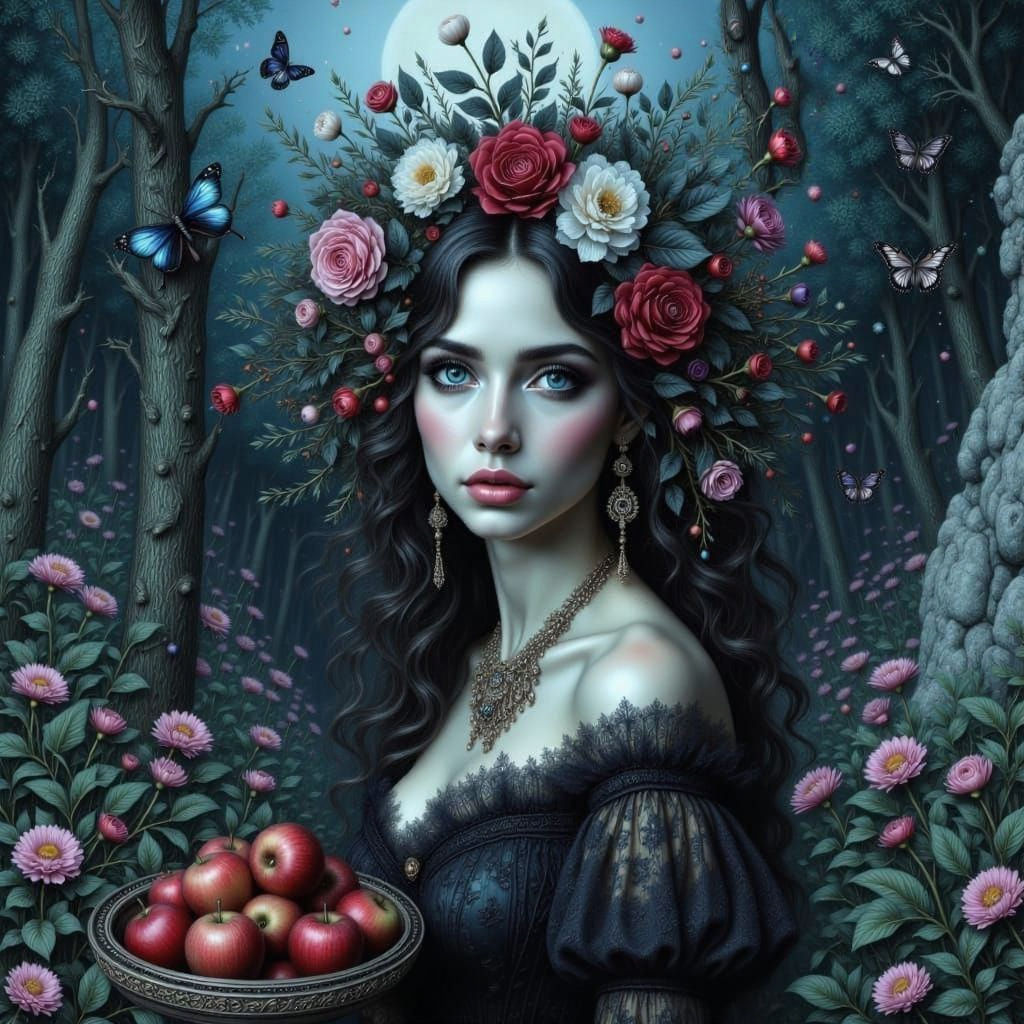 Gothic Beauty Amidst a Whimsical English Garden