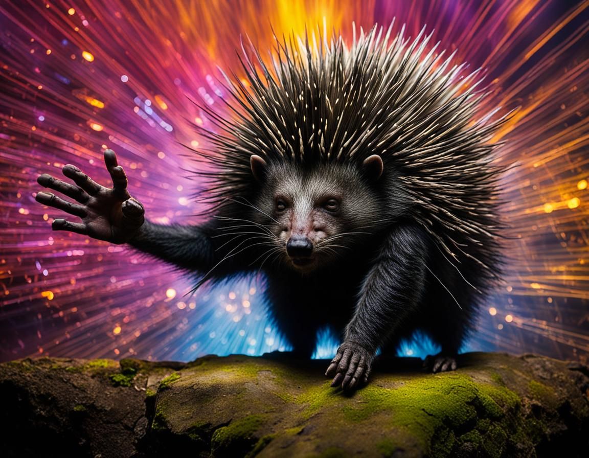 Psychedelic Porcupine Reaches for the Divine II