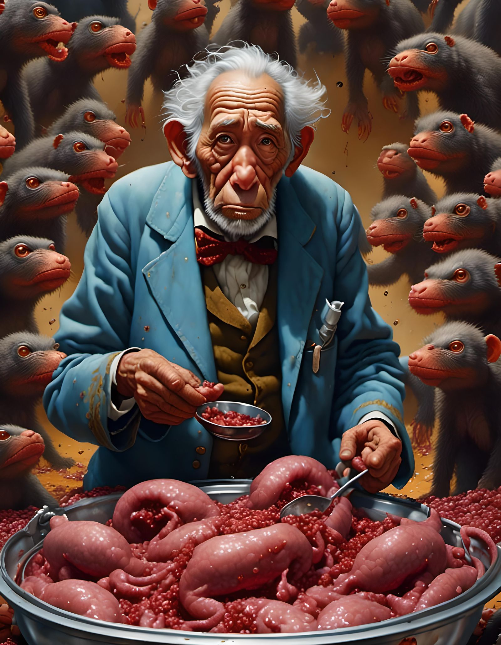 Surreal Close-Up Portrait of Horrific Imagery