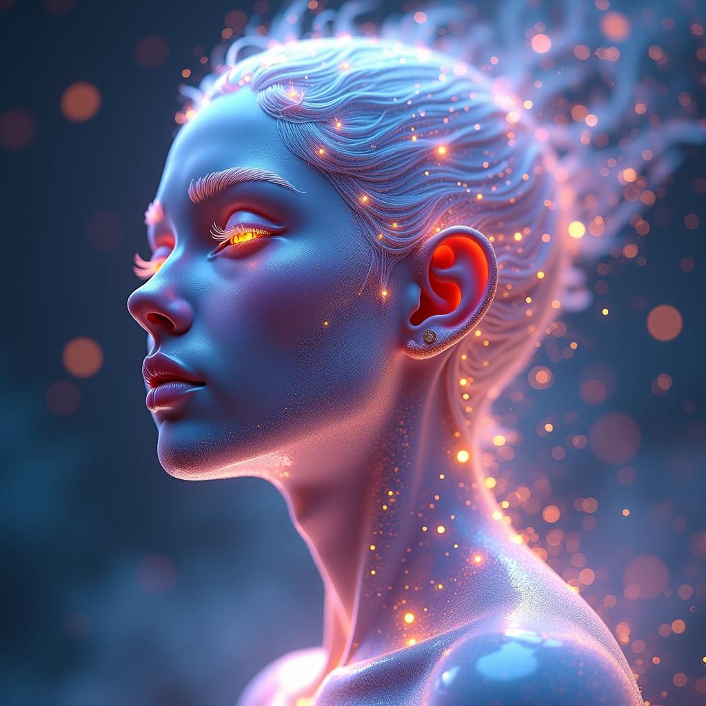 Radiant Stardust Being in Galactic Dreamscape