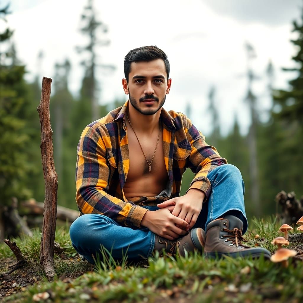 Handsome Man in Chestnut Forest: Professional Photography