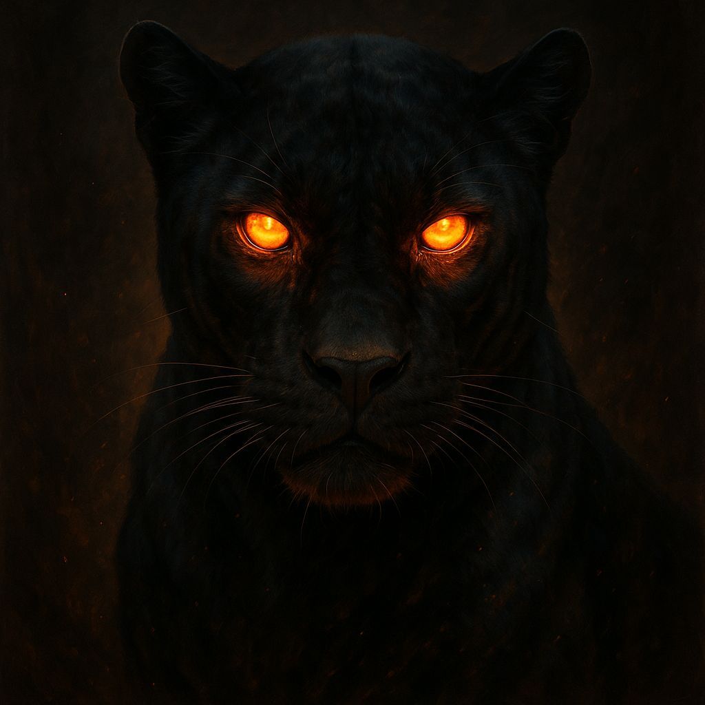 Panther with Burning Eyes
