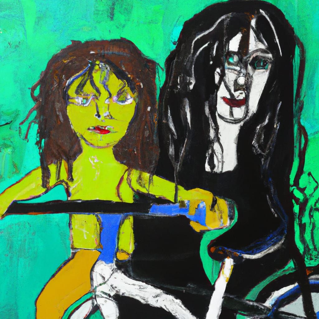 Woman Rides Bicycle With Child, Cobra Style