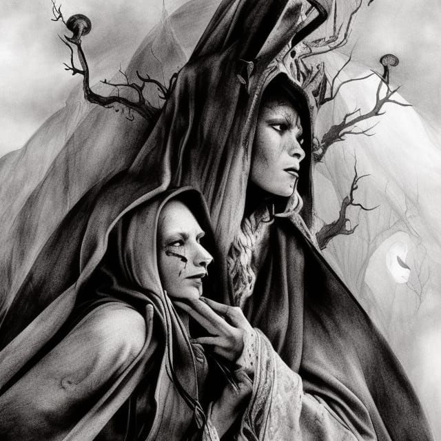 Haunted Demonic Nun Horror Illustration