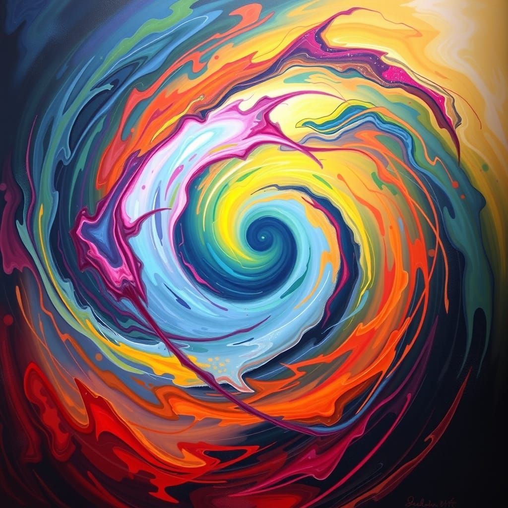 Surreal Vortex of Emotions in Dreamlike Landscape