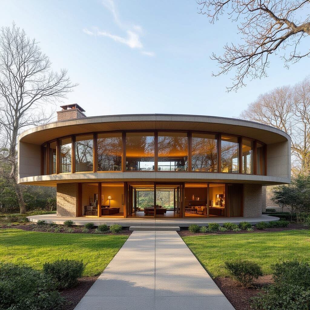 Minimalist U-Shaped Lodging with Large Windows