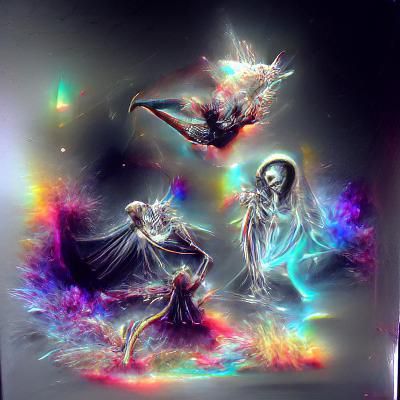 Visceral Dance of Light and Dark: Astral Illustration