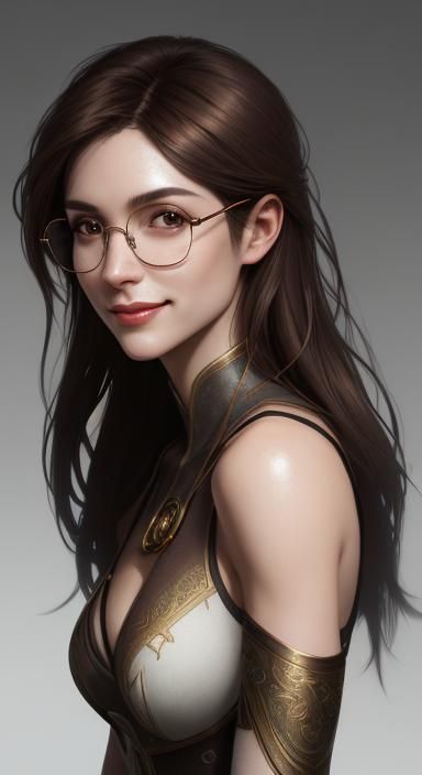 Portrait of a Young Woman in Art Nouveau Style