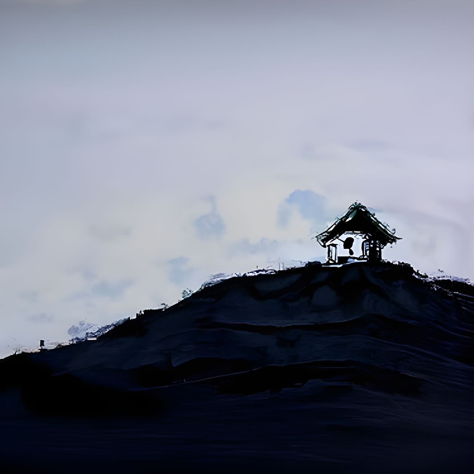 Old House on Hill: Photorealistic Oil Painting