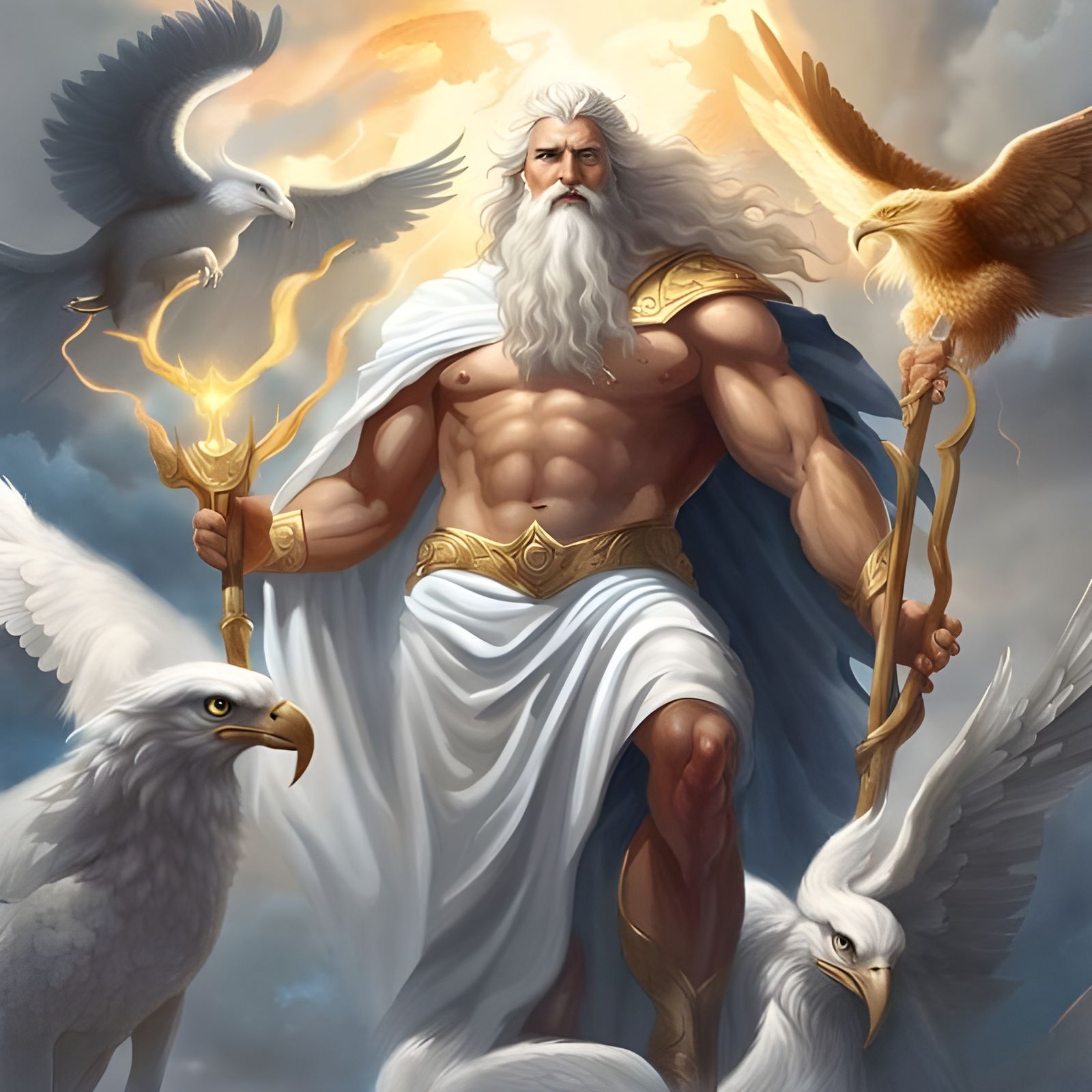Zeus, King of Gods, in Hyperrealistic Detail