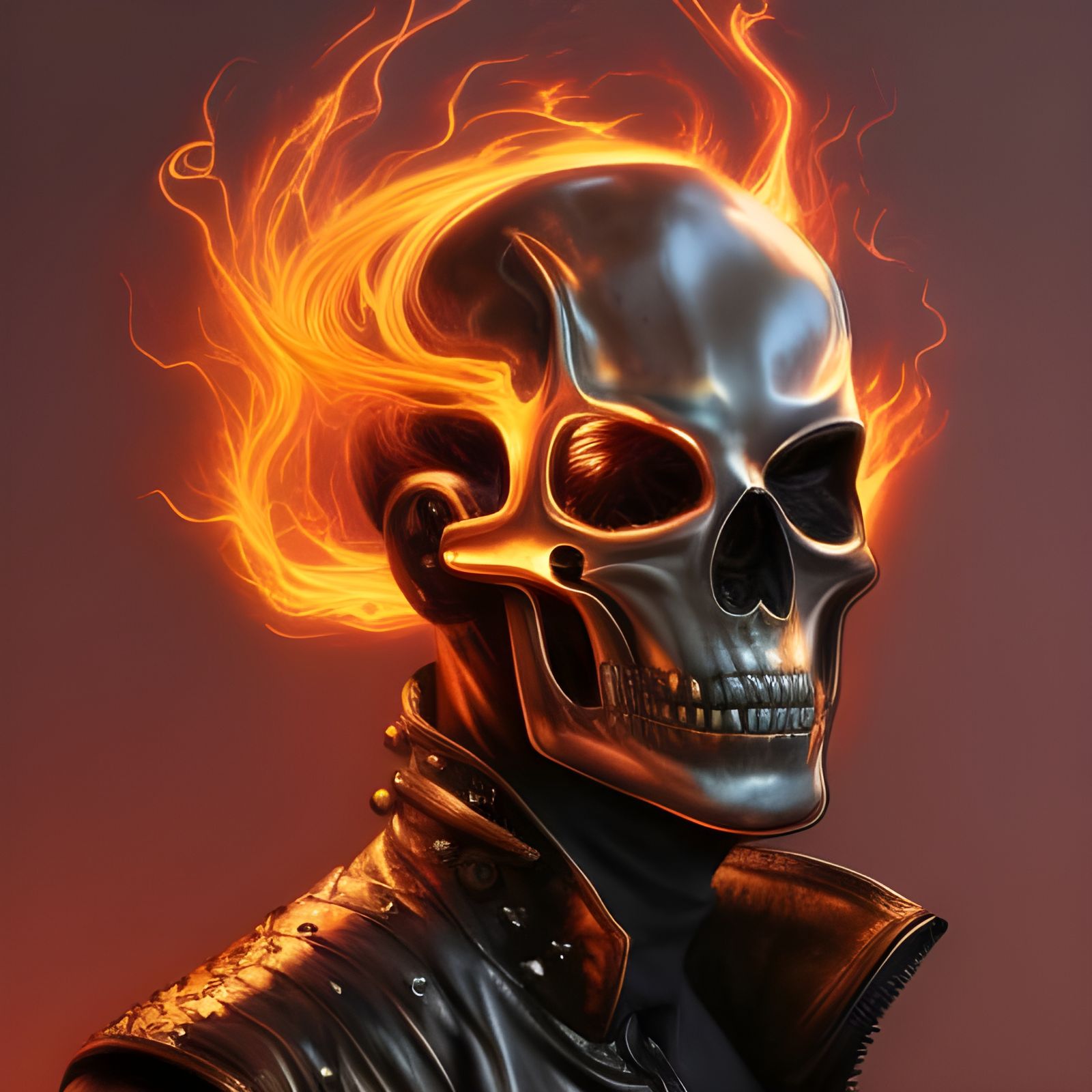 Sinister Ghost Rider in a Gothic Art Style