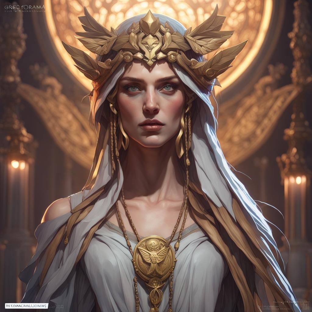 Soteria Hekate Portrait in Hyperdetailed Digital Art