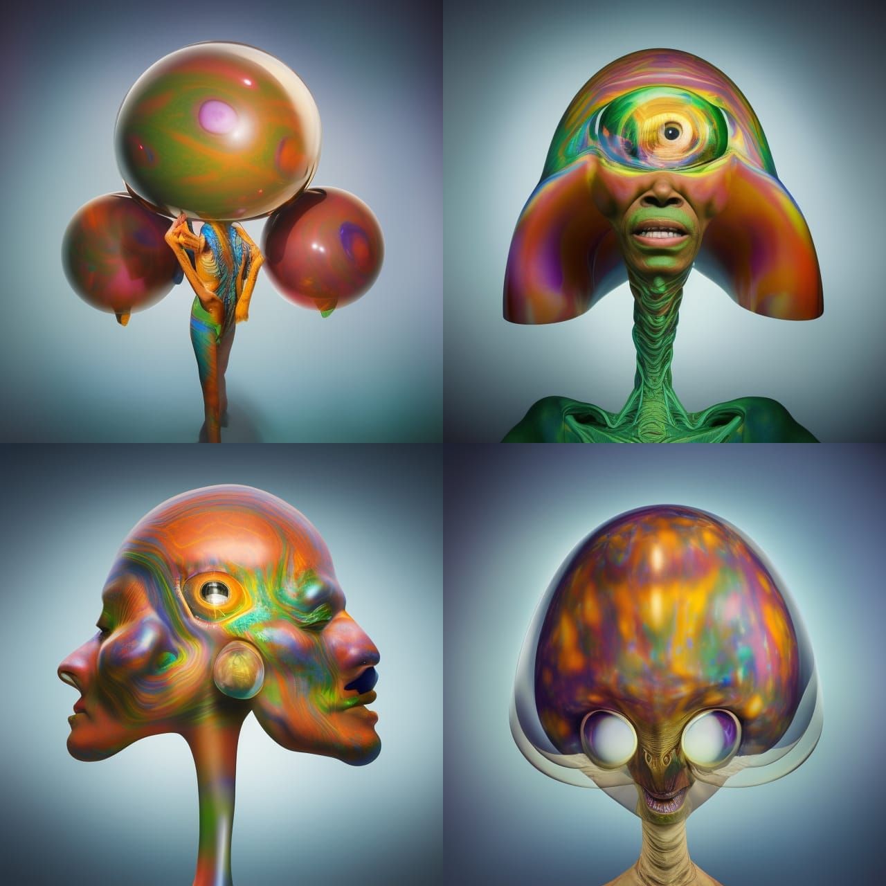 Psychedelic Alien Portrait with Studio Lighting