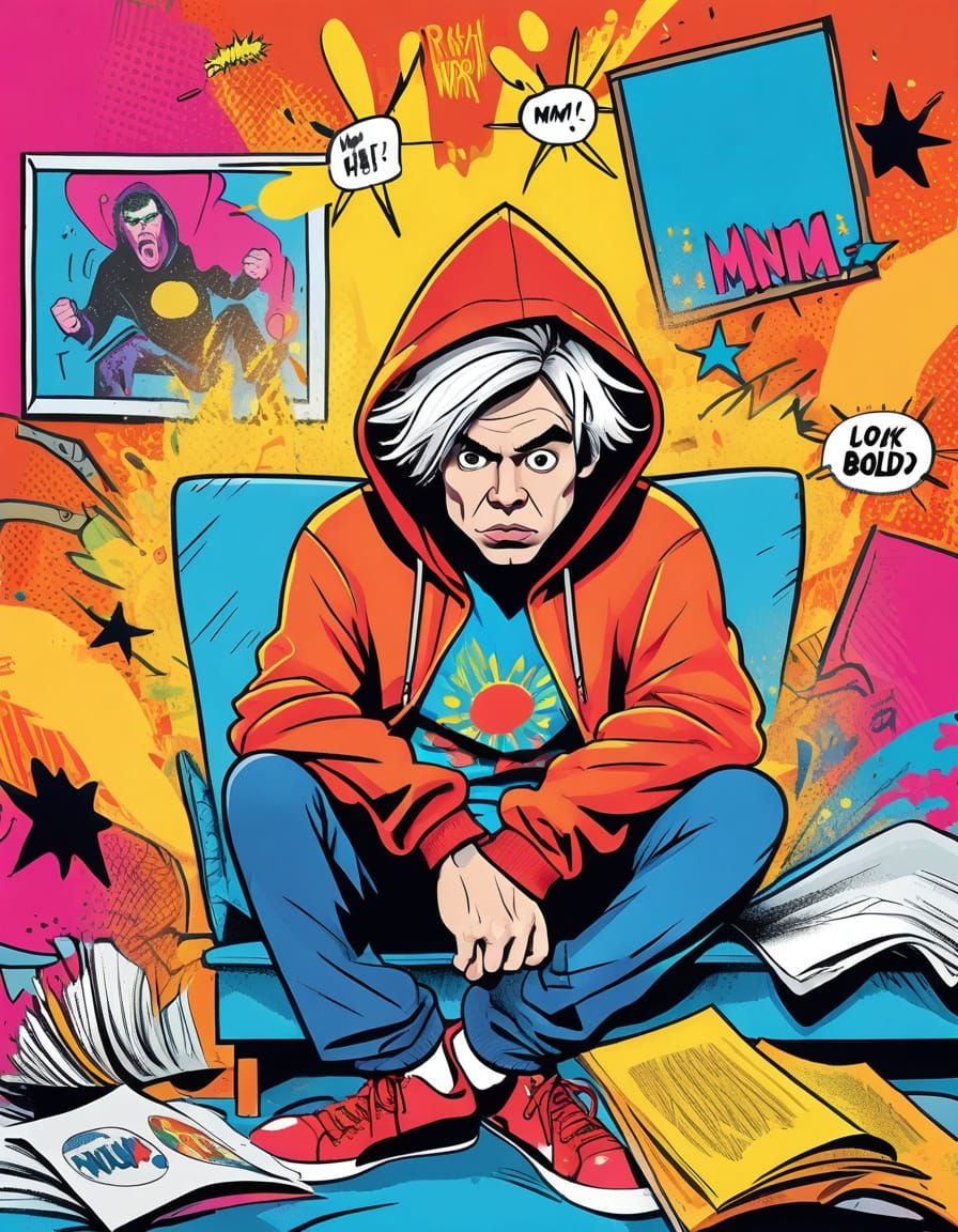 Whimsical Andy Warhol-Inspired Cartoon Poster