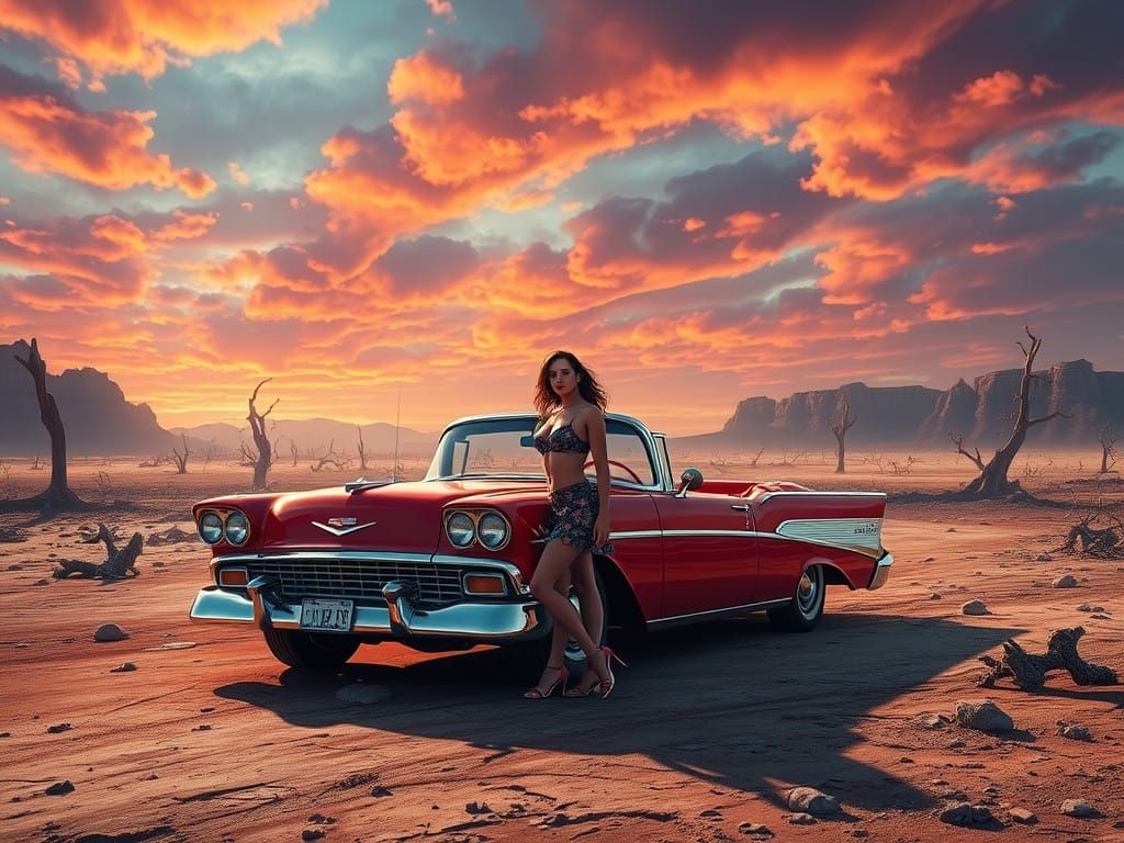 Miss American Pie Amidst a Dried Levee Landscape