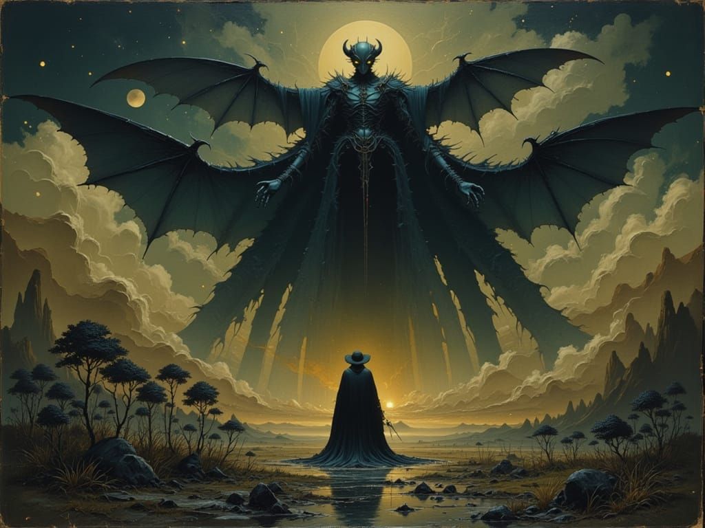 Masters of Shadows Before a Titan Silhouette