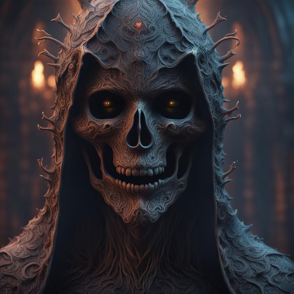 Detailed Ghost Face Matte Painting in 8K