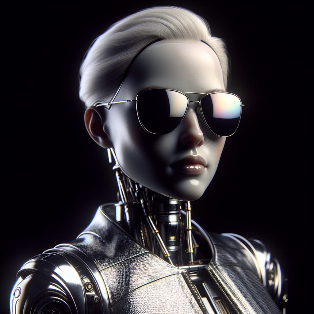 Hyperrealistic Portrait of an Armored Android Woman