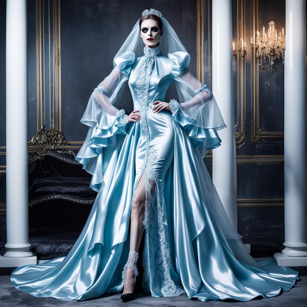 POMPÖÖS Couture. A Satin Wonderland of Sissy Satin Dresses, ...