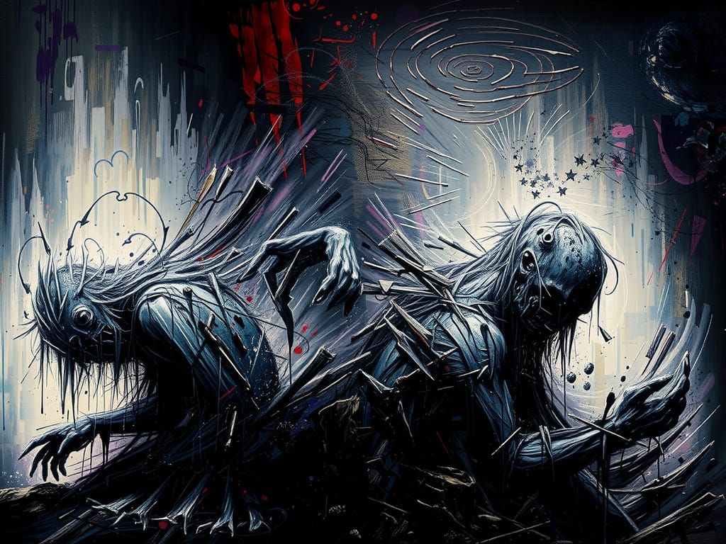 Soul in Torment Under Moonlit Skies