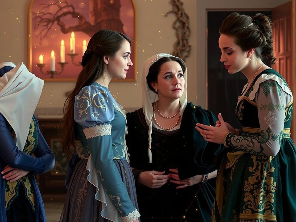 Moonlit Garden Goddesses in Ethereal Embroidery