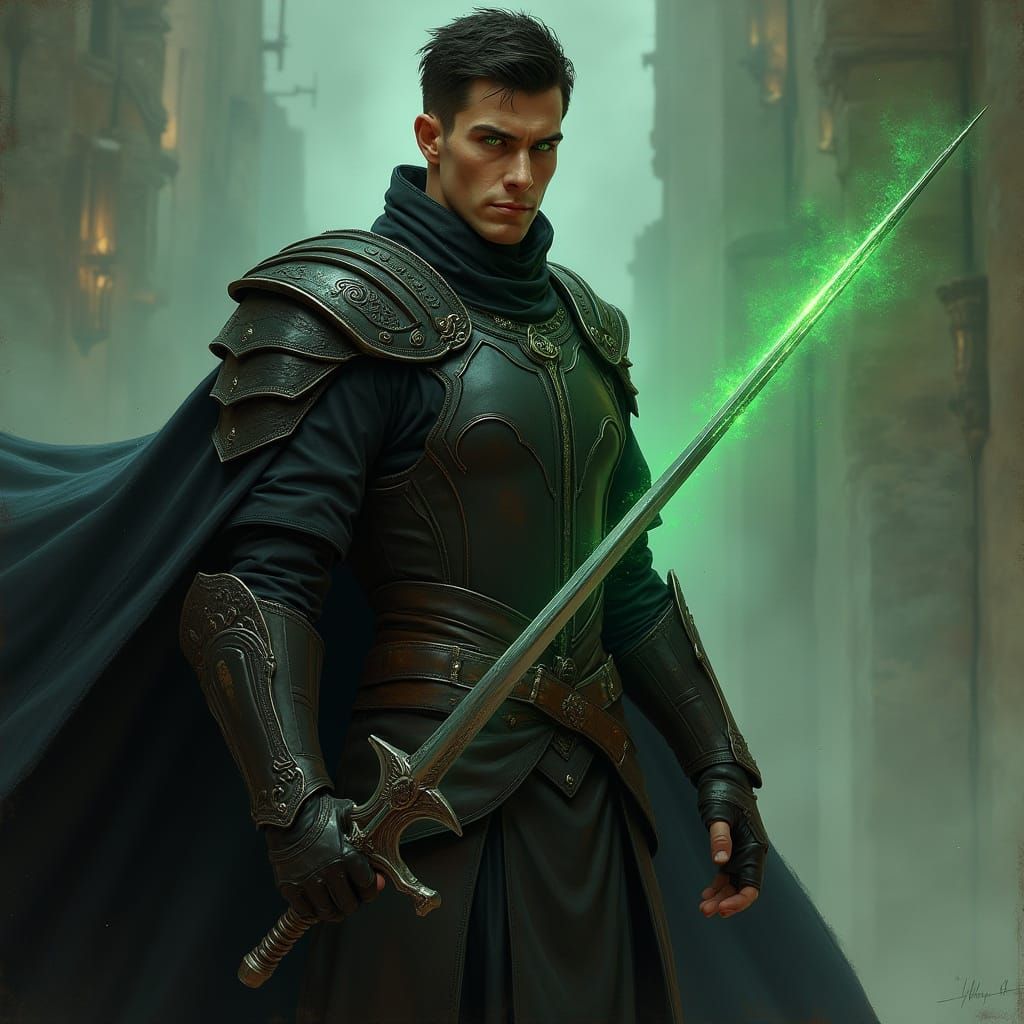 Dark Fantasy Warrior in Chiseled Leather Armor