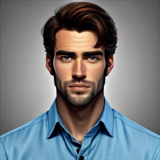 AI Generated Portrait of a Handsome Man