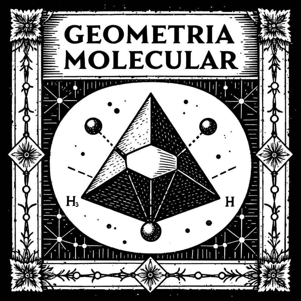 Woodcut Style Ammonia Molecule Cordel Book Cover