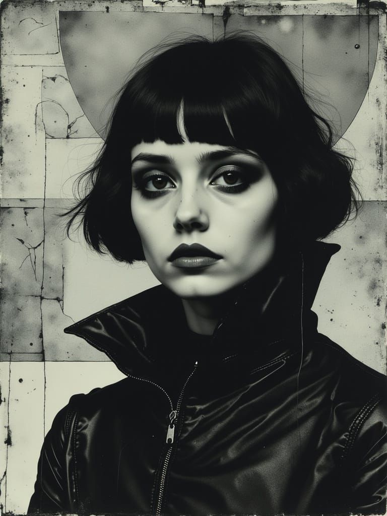 Gothic Portrait of Melancholic Woman in Abstract Fairytale