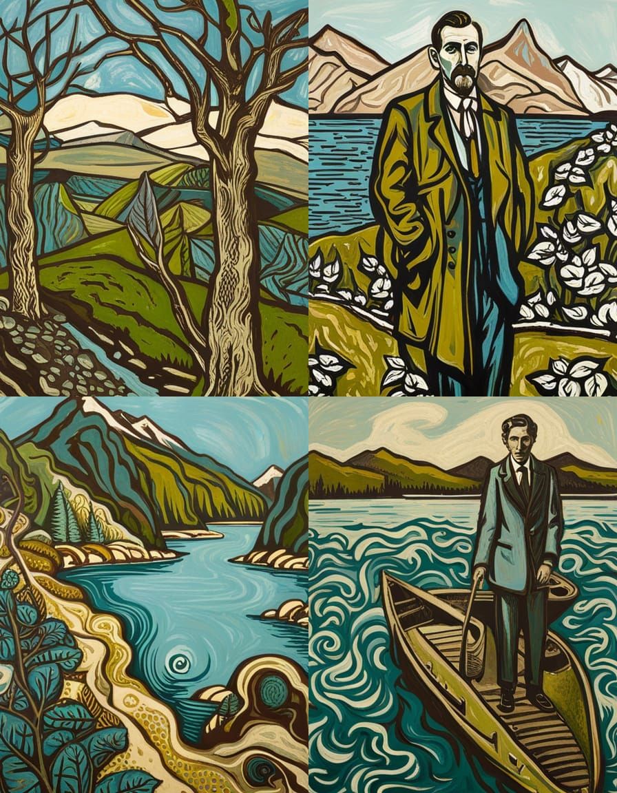 Expressive Figure in Naive Art Style