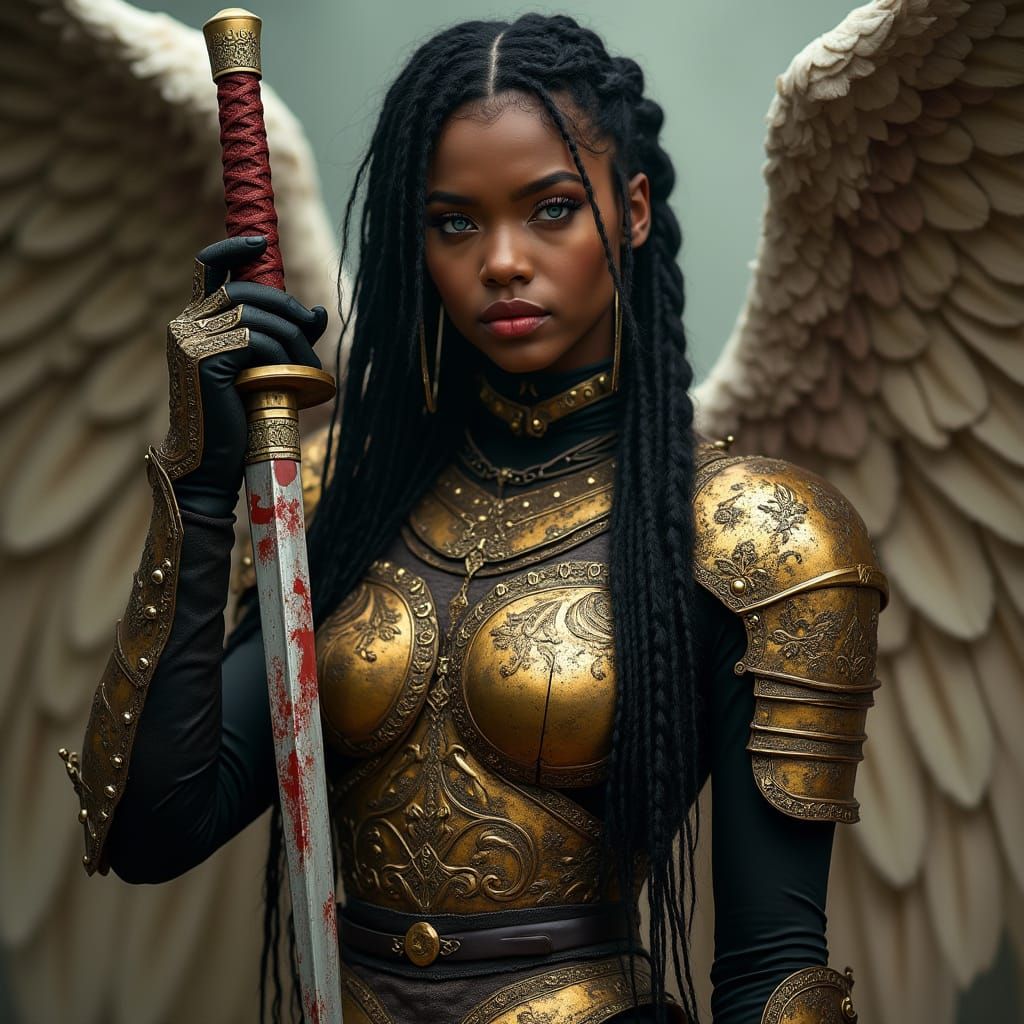 Elegant Winged Warrior Defies Battle