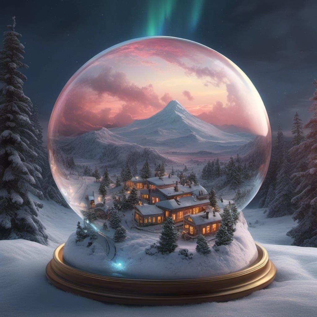 Magical Snow Globe in Greek Mythology Style