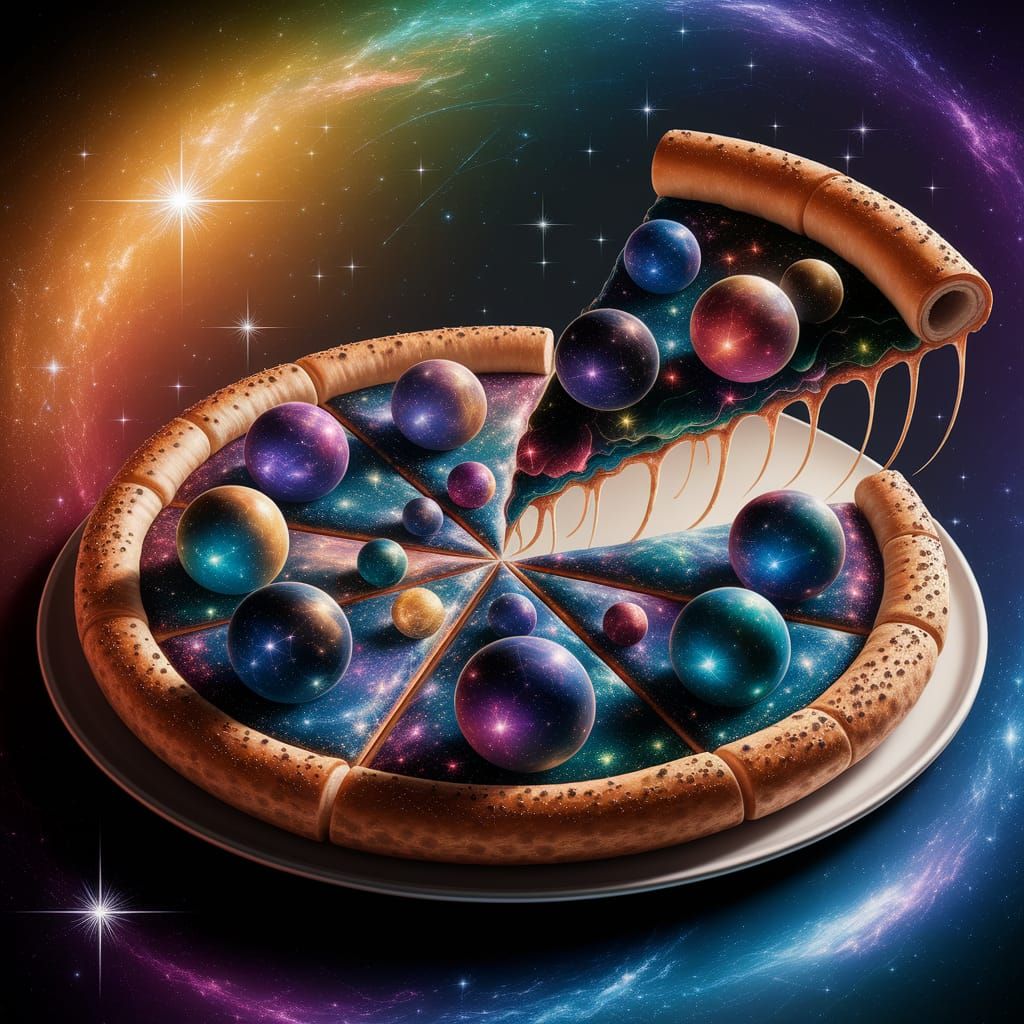 Cosmic Pizza: A Galaxy of Flavor in Digital Art