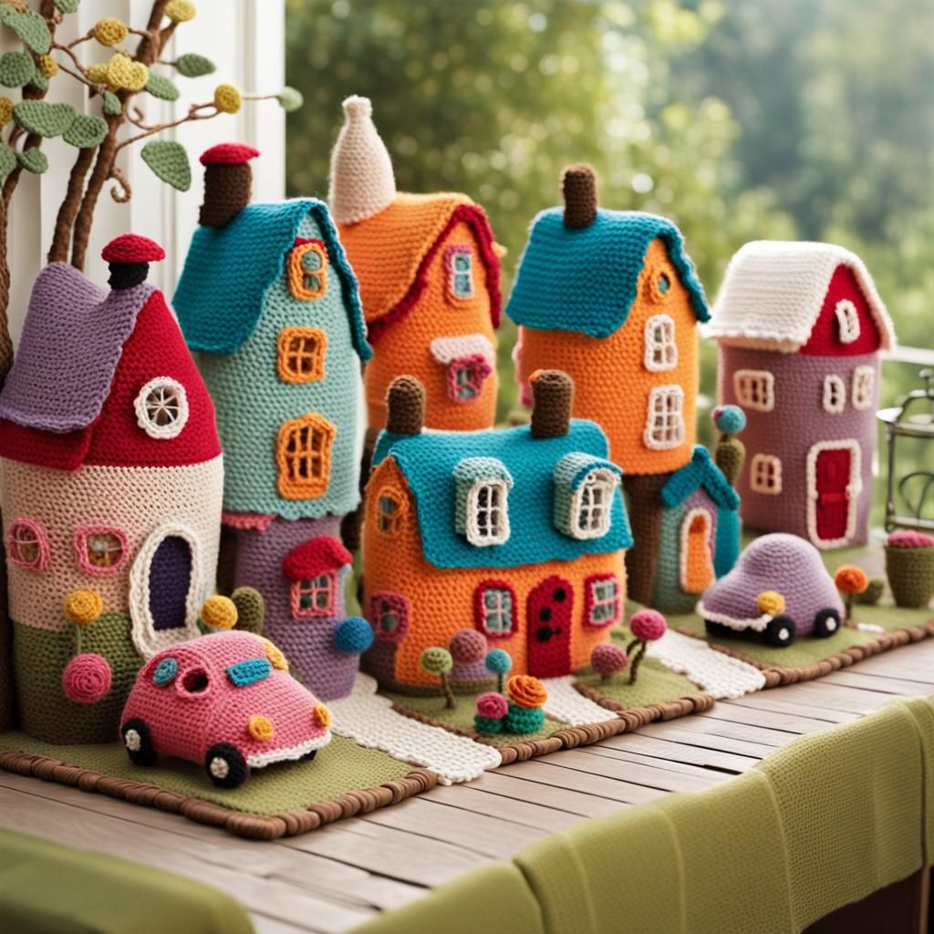 Crochet Town: A Whimsical Yarn Landscape