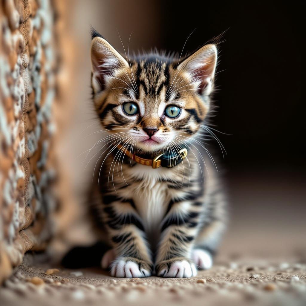 Scared Kitten in Realistic National Geographic Style