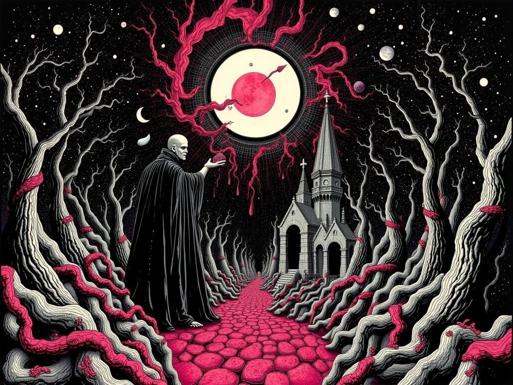 Warlock and Necromancer Blood Magic: Astral Illustration