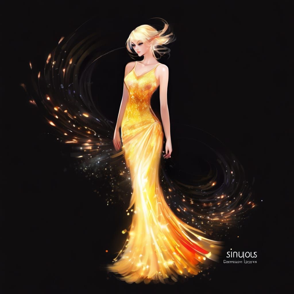 Dynamic Digital Brushstrokes Form Flowing Dress Design
