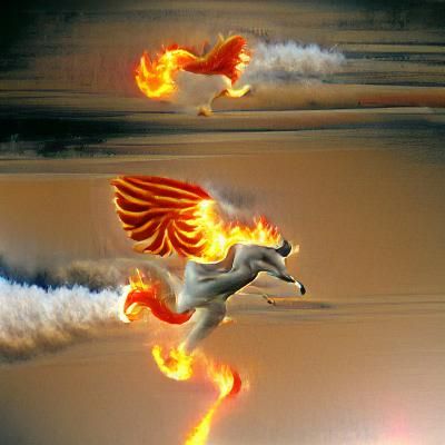 Fiery Pegasus Soaring Through the Sky