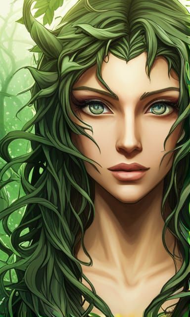 Dryad in Dreamy Forest: Dark Anime Key Visual