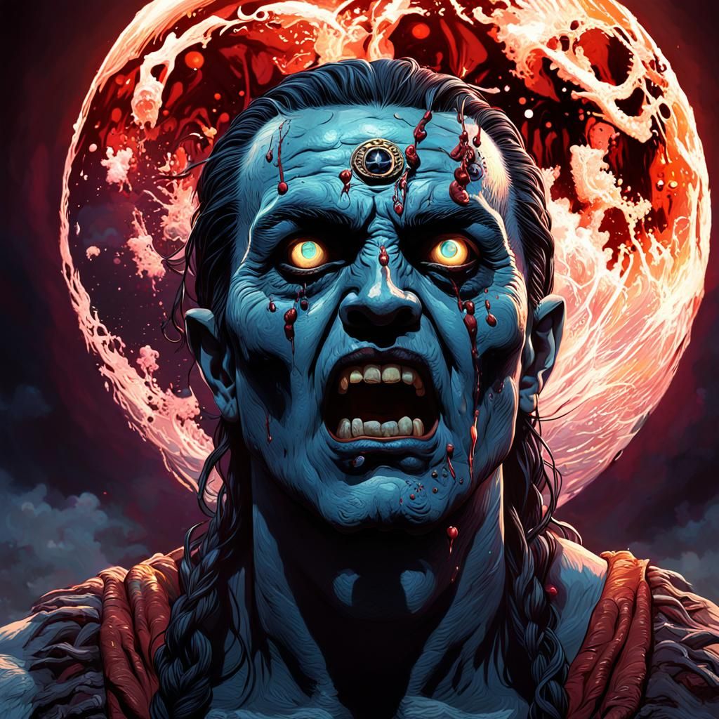 Dramatic Cult Sacrifice Under Full Moon