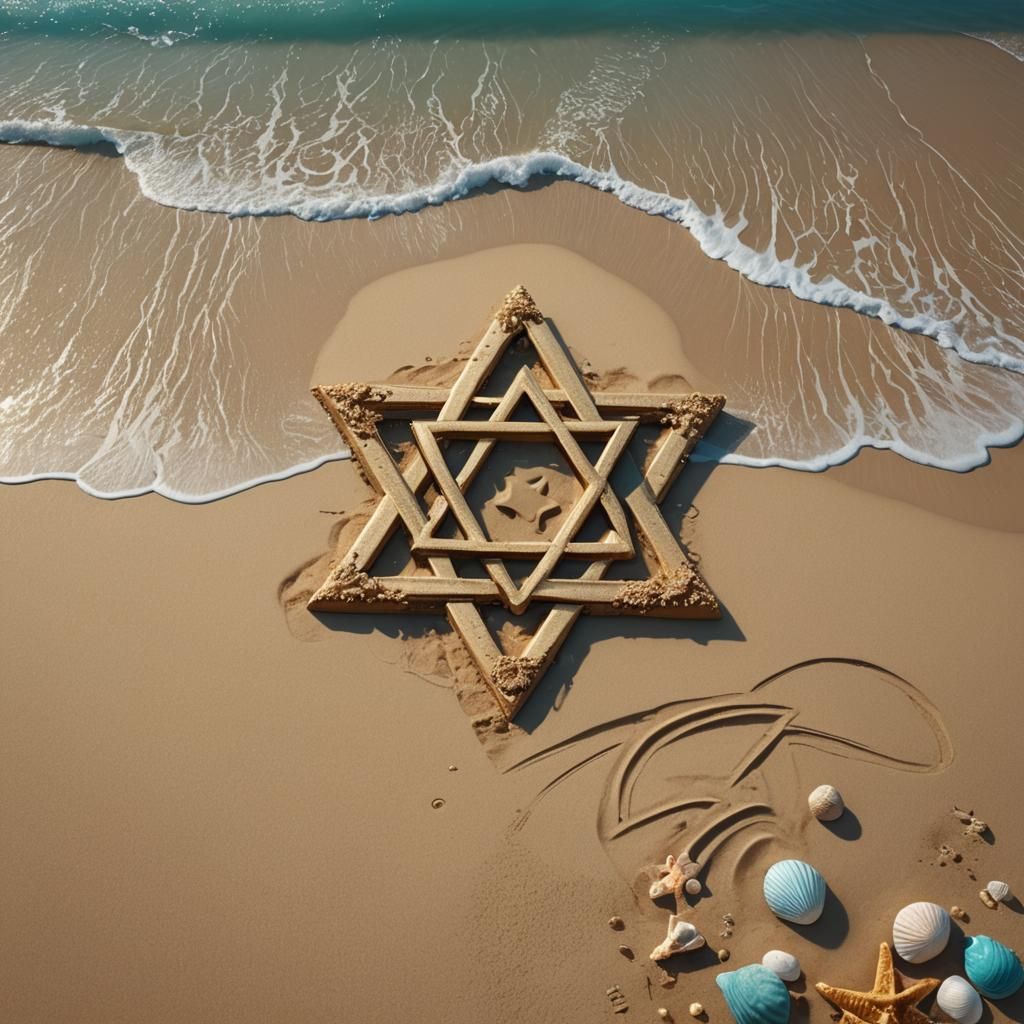 Beach with Star of David: Digital Matte Painting