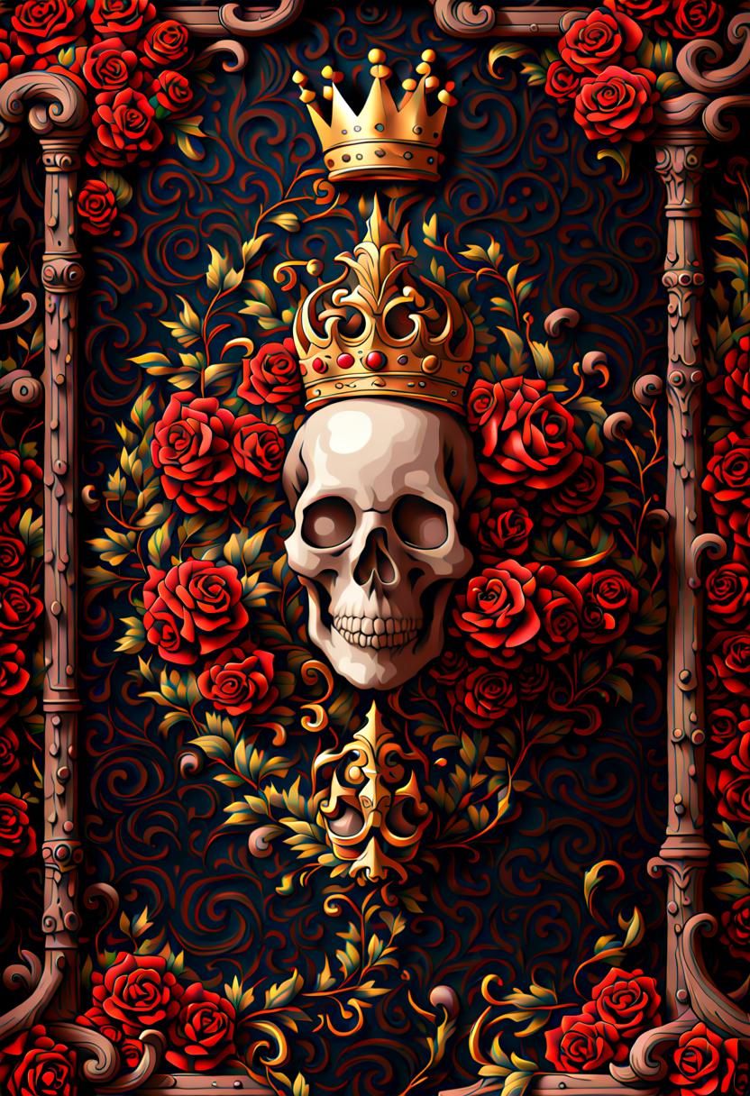 Crowned Skull Book Cover on Black