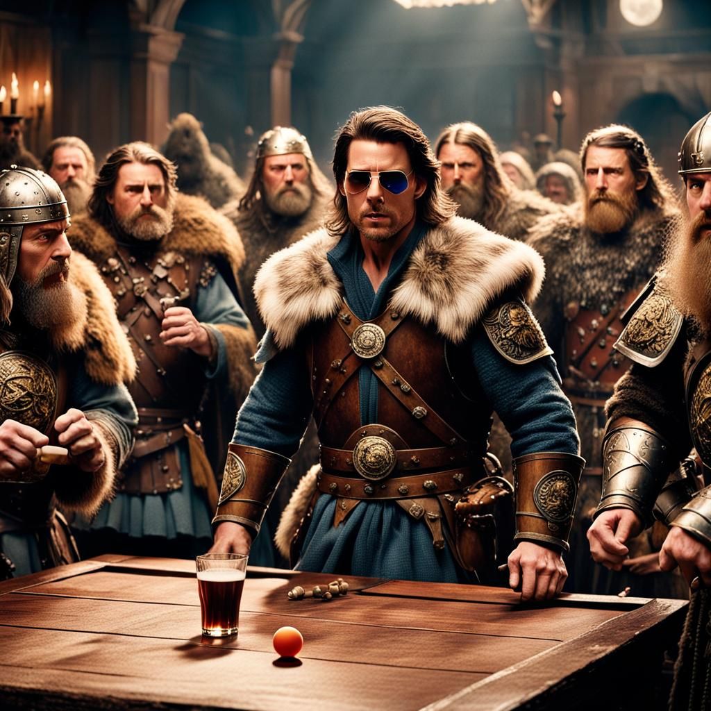 Tom Cruise Plays Beer Pong with Vikings