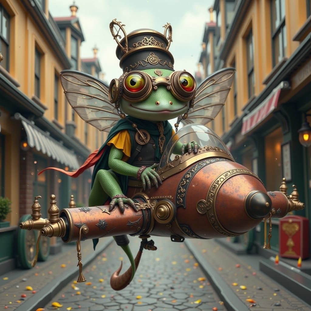 Steampunk Gecko Daredevil in Victorian Village