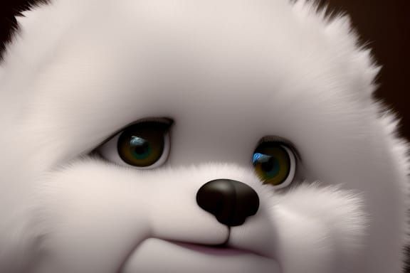 Adorable Eskimo Puppy Mischief in 3D CGI Render