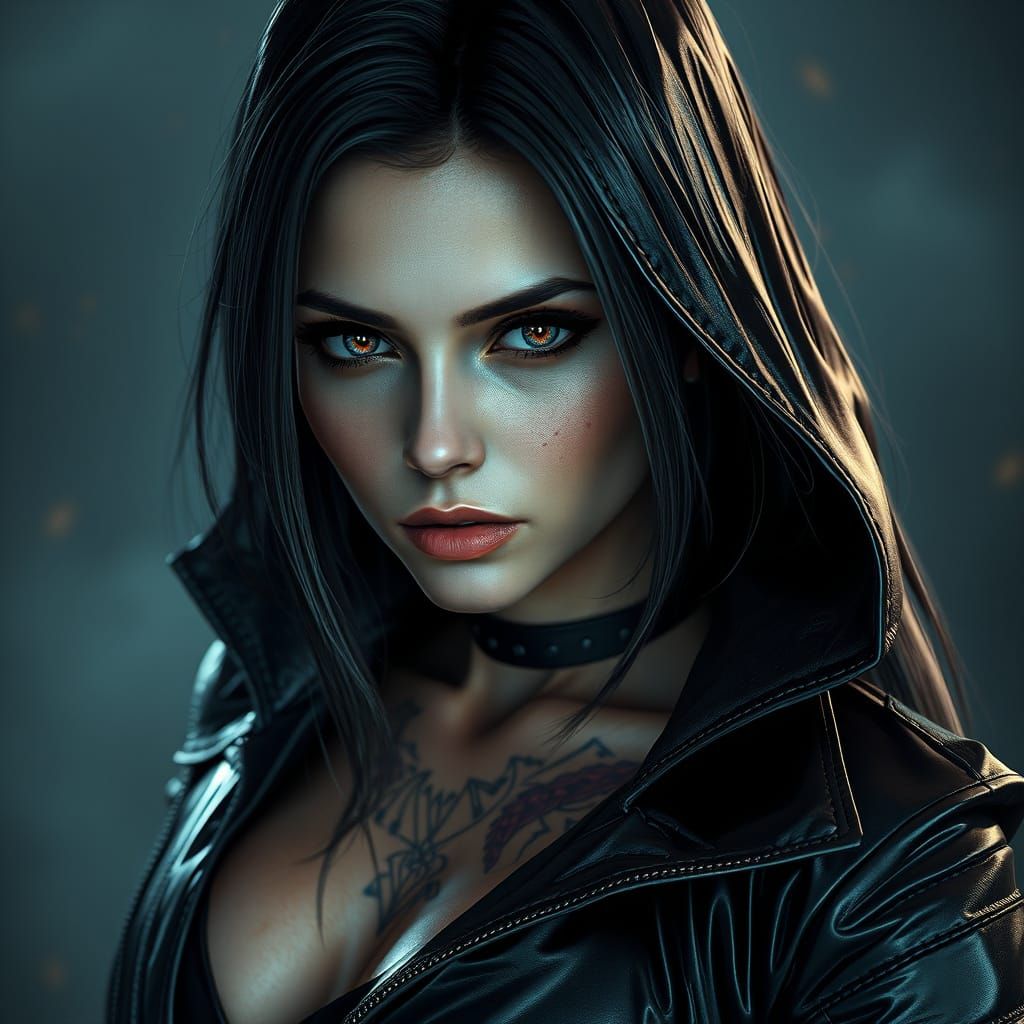 Cyberpunk Goddess in Chrome Armor