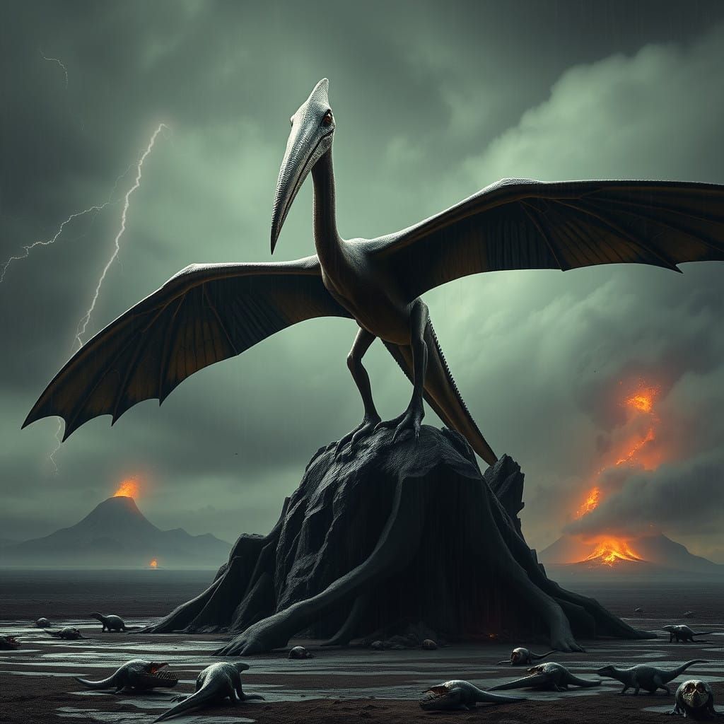 Majestic Quetzalcoatlus Reigns Over Prehistoric Ruin