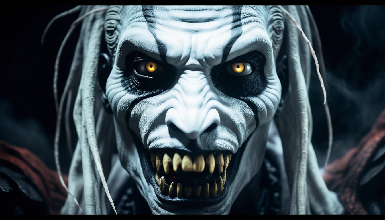 Terrifying Undead Pharaoh in Noir Style