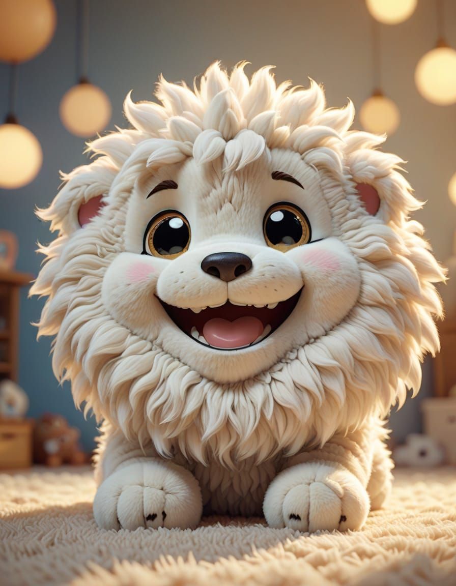 Smiling Cloud Stuffed Animal in Pixar Style